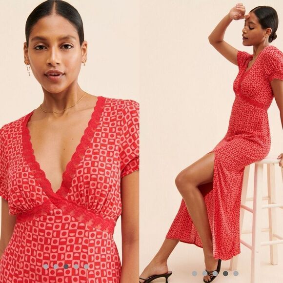 FREE PEOPLE Marley Maxi Dress | medium | geometric print - Picture 6 of 15